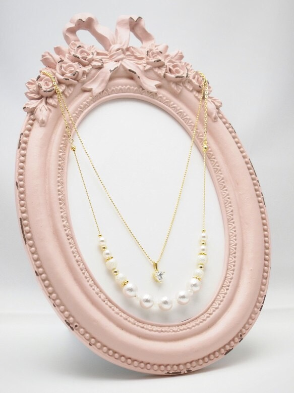 Twinkle heart Zirconia necklace＊white＊ 4枚目の画像