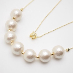 Flower & Kisuka cotton pearl necklace 1枚目の画像