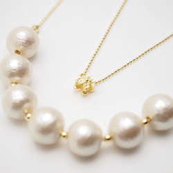 Flower & Kisuka cotton pearl necklace 3枚目の画像