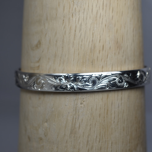 [手彫り]ハワイアンバングル(ハイビスカス/S) 手彫り]ハワイアンバングル(ハイビスカス/S)