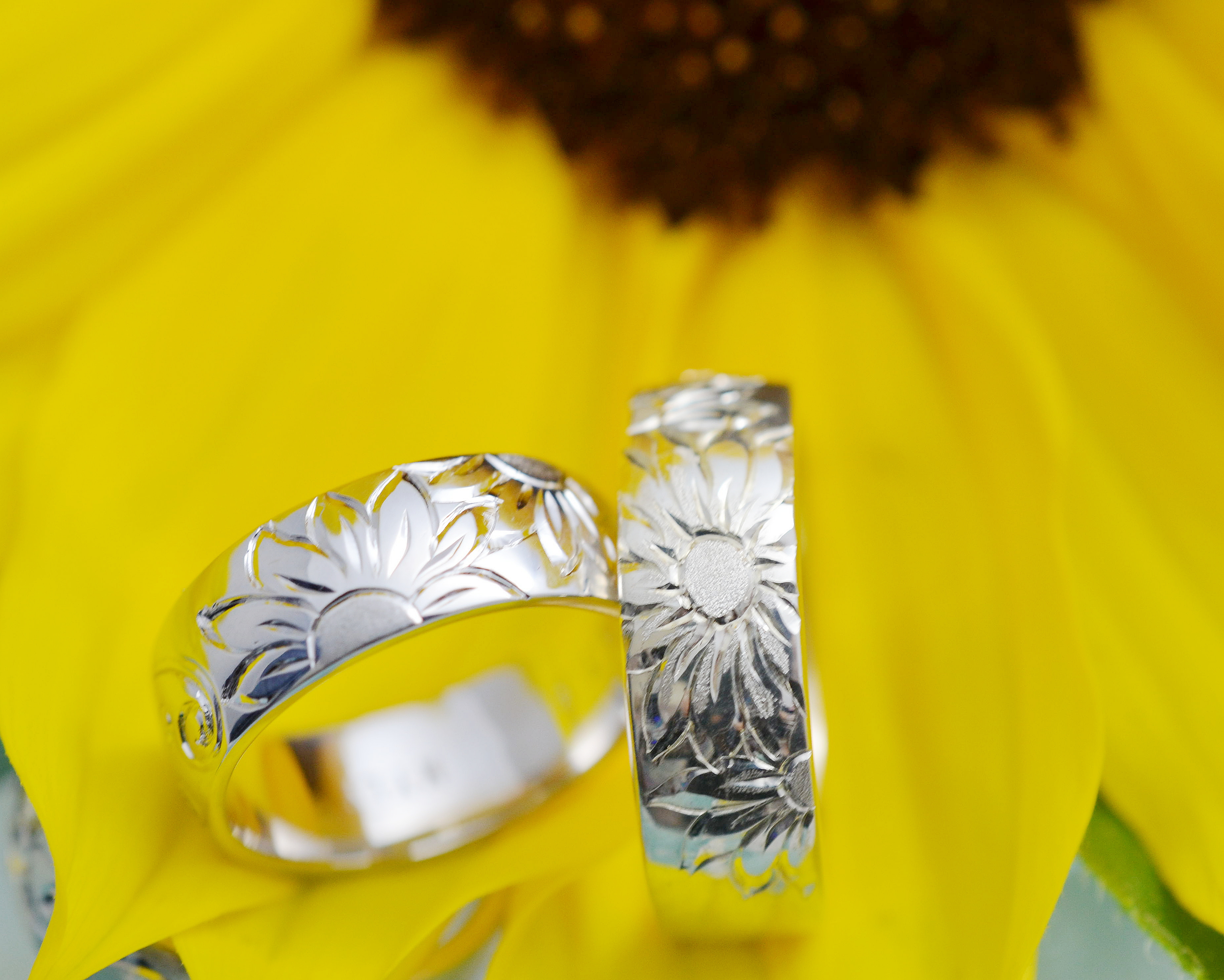 送料無料// オーダーメイドハワイアンジュエリー【ひまわりの丘】リング✨6mm幅