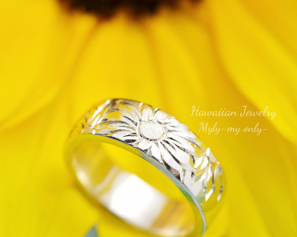 完全オーダーメイドハワイアンジュエリー【ひまわりの丘】リング✨6mm幅 空白リクエスト可