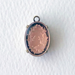 Glass Pendant Oval 約21mm×13mm [PDT-397]＊1個＊Vintage＊ 3枚目の画像