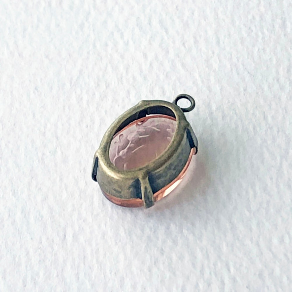 Glass Pendant Oval 約21mm×13mm [PDT-397]＊1個＊Vintage＊ 7枚目の画像