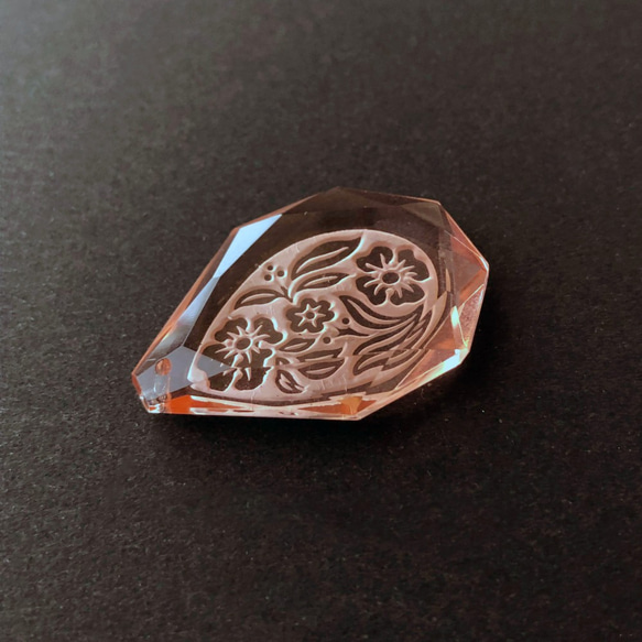 Intaglio Glass Pendant 約35mm×24mm [PDT-398]＊1個＊Vintage＊ 10枚目の画像