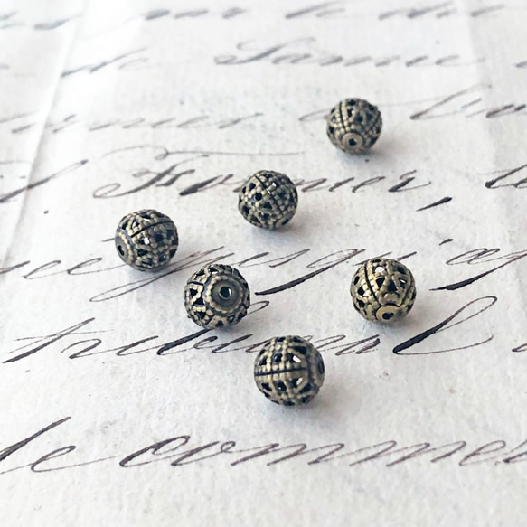 Filigree Ball Beads 約6mm [BE-187]＊6個＊ 1枚目の画像