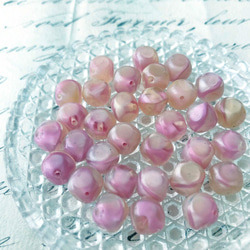 Glass Beads 約8mm×9mm [BE-192]＊4個＊Vintage＊ 6枚目の画像