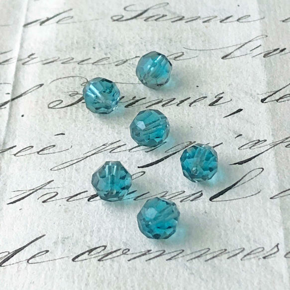 Glass Beads 約7mm [BE-196]＊6個＊Vintage＊ 1枚目の画像
