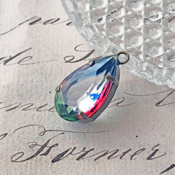 Glass Pendant Pear 約23mm×12mm [PDT-476]＊1個＊Vintage＊ 1枚目の画像