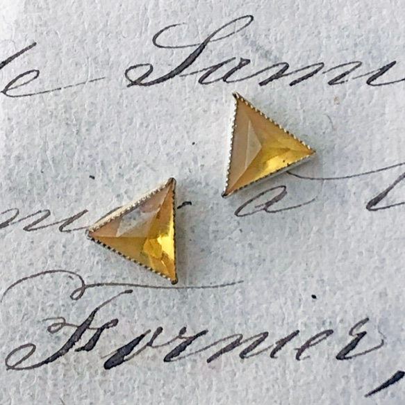 Rose Montee Triangle 約9mm×10mm [SO-133]＊2個＊Vintage＊ 4枚目の画像