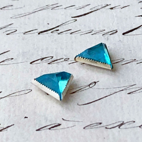 Rose Montee Triangle 約9mm×10mm [SO-134]＊2個＊Vintage＊ 2枚目の画像