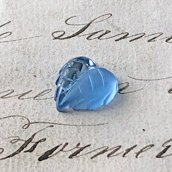 Glass stones Leaf 約13mm×12mm [GLS-080]＊2個＊Vintage＊ 5枚目の画像