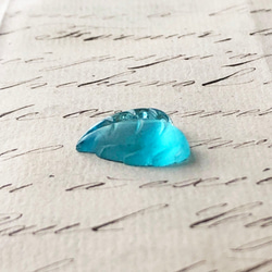Glass stones Leaf 約18mm×16mm [GLS-082-2]＊2個＊Vintage＊ 8枚目の画像