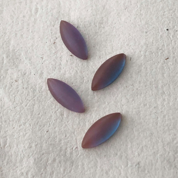Glass stones Navette 約9mm×4mm [SPH-087-1]＊4個＊Antique＊ 5枚目の画像