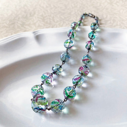Art Deco Glass Beads Necklace 約45mm [NC-003]＊Vintage＊ 2枚目の画像