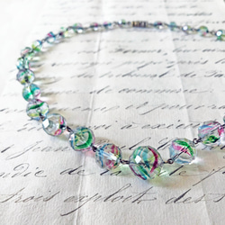 Art Deco Glass Beads Necklace 約45mm [NC-003]＊Vintage＊ 8枚目の画像