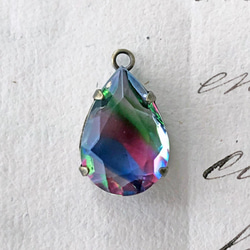 Glass Pendant Pear 約22mm×13mm [PDT-548]＊1個＊Vintage＊ 2枚目の画像