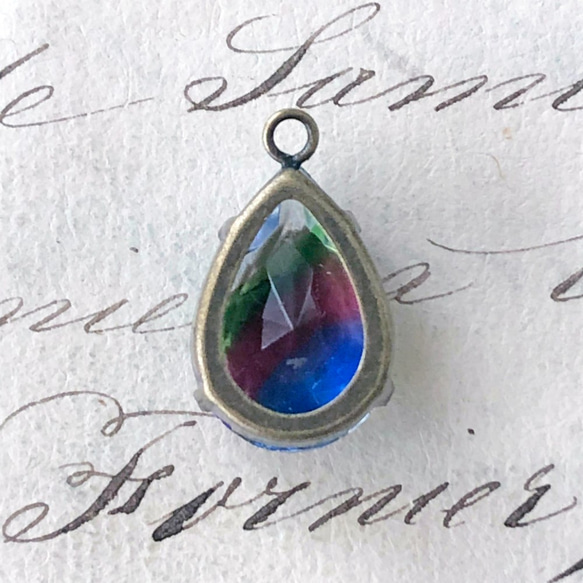 Glass Pendant Pear 約22mm×13mm [PDT-548]＊1個＊Vintage＊ 7枚目の画像