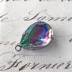 Glass Pendant Pear 約22mm×13mm [PDT-549]＊1個＊Vintage＊ 6枚目の画像