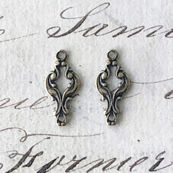 Antique style Connectors 約15mm×7mm [FIN-003]＊2-Ring＊4個＊ 5枚目の画像