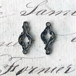 Antique style Connectors 約15mm×7mm [FIN-003]＊2-Ring＊4個＊ 6枚目の画像