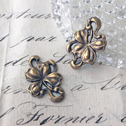 Clover Openwork Stampings 約25mm x 16mm [FIN-016]＊2個＊ 2枚目の画像