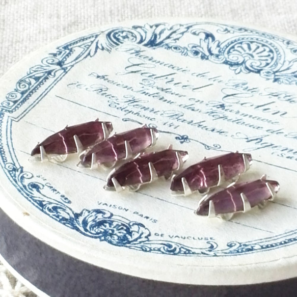 Rose Montee Amethyst Marquise 11x4mm [SO-031]＊5個＊Vintage 2枚目の画像