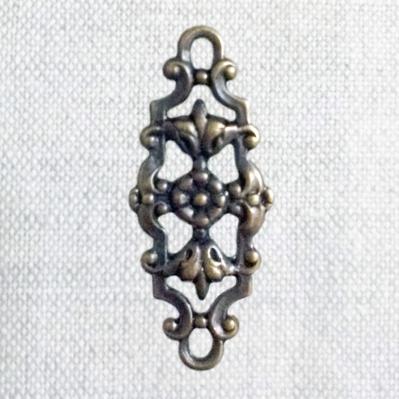 Floral filigree Connector 29x12mm [FIN-032]＊2-Ring＊2個＊ 3枚目の画像