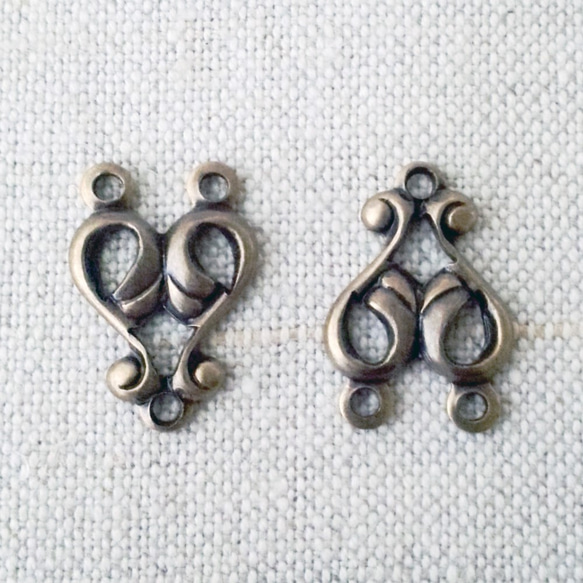 Art Nouveau style Connector 16.3x11.2mm [FIN-039]＊3-Ring＊2個＊ 2枚目の画像