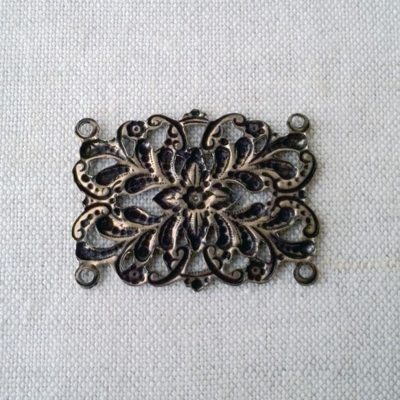 Floral Ocagon Filigree 35.7x27.1mm [FIN-042]＊4-Ring＊1個＊ 5枚目の画像