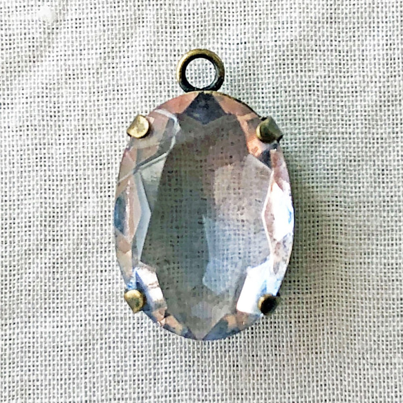 Glass Pendant Oval 18x13mm [PDT-043]＊1個＊Vintage＊ 2枚目の画像