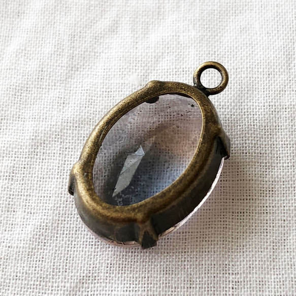 Glass Pendant Oval 18x13mm [PDT-043]＊1個＊Vintage＊ 4枚目の画像