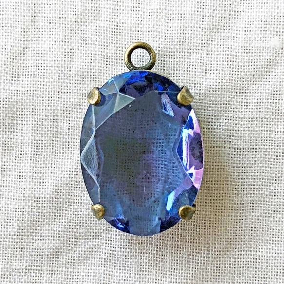 Glass Pendant Oval 18x13mm [PDT-045]＊1個＊Vintage＊ 2枚目の画像