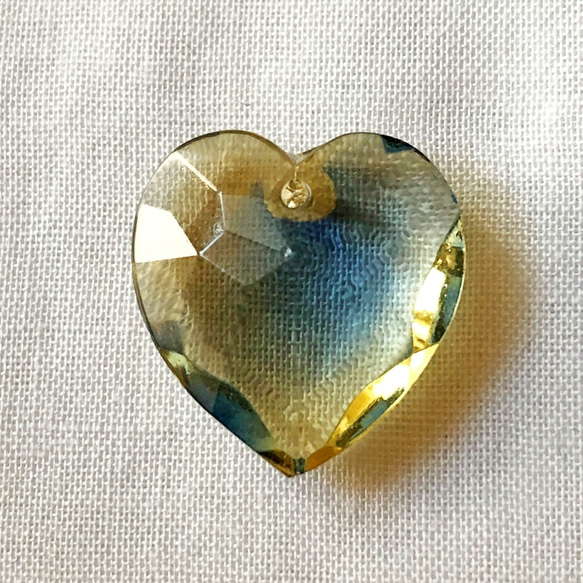 Glass Pendant Heart 約18mm×17mm [PDT-051]＊1個＊Vintage＊ 4枚目の画像