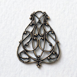 Pear Shape Filigree 約23.2mm×17.2mm [FIN-054]＊1個＊ 4枚目の画像