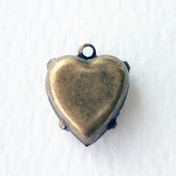 Glass Heart Pendants 約12mm×11mm [PDT-075]＊2個＊Vintage＊ 4枚目の画像