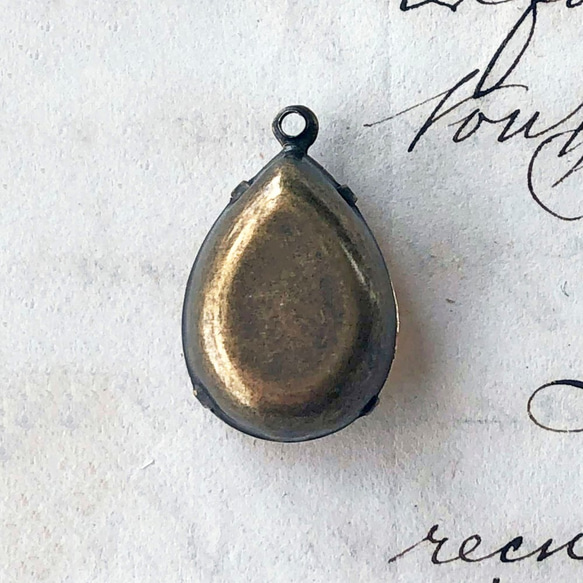 Glass Pendant Pear 約18mm×13mm [PDT-201]＊1個＊Vintage＊ 4枚目の画像