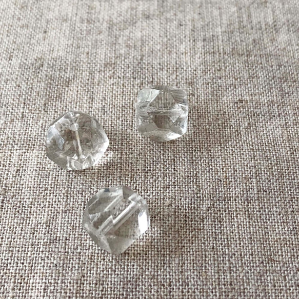 Vintage glass Beads 約11mm [BE-008]＊Rough Cut＊3個＊ 4枚目の画像