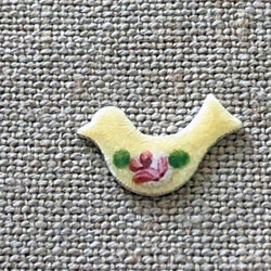 Vintage Enamel Birds Stampings 約14mm×9mm [VFIN-018]＊2個＊ 2枚目の画像