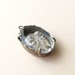 Glass Pendant Oval 約25mm×18mm [PDT-248]＊1個＊Vintage＊ 4枚目の画像