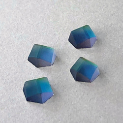 Glass Stones Hexagon 約9mm×8mm [GLS-033]＊4個＊Vintage＊ 4枚目の画像