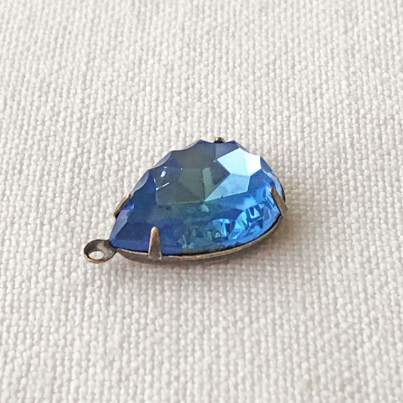 Glass Pendant Pear 約21mm×13mm [PDT-259]＊1個＊Vintage＊ 4枚目の画像