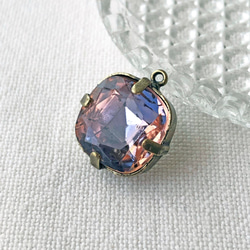 Glass Pendant RD Square 約20mm×17mm [PDT-261]＊1個＊Vintage＊ 2枚目の画像