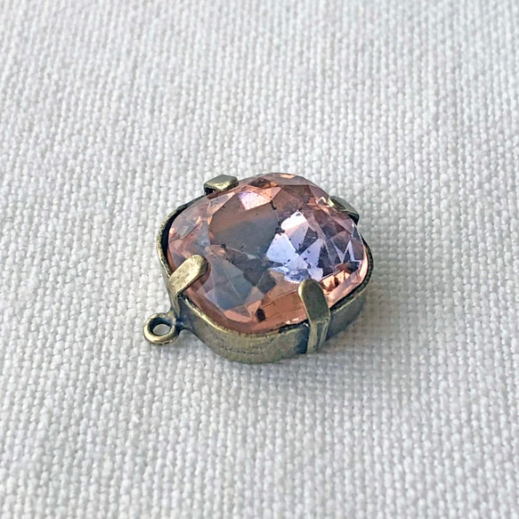 Glass Pendant RD Square 約20mm×17mm [PDT-261]＊1個＊Vintage＊ 4枚目の画像