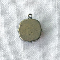 Glass Pendant RD Square 約20mm×17mm [PDT-261]＊1個＊Vintage＊ 5枚目の画像