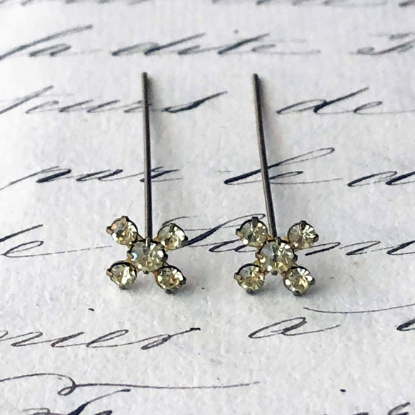 Head pins 約7mm×7mm [HP-02]＊2本＊Vintage＊ 2枚目の画像