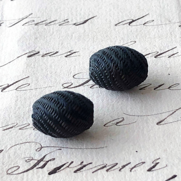 Passementerie Ball Oval 約9mm [BE-015]＊2個＊Vintage＊ 2枚目の画像