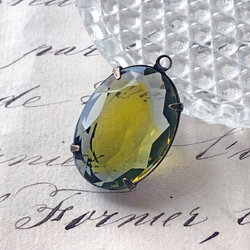 Glass Pendant Oval 約29mm×19mm [PDT-324]＊1個＊Vintage＊ 2枚目の画像