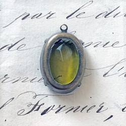 Glass Pendant Oval 約29mm×19mm [PDT-324]＊1個＊Vintage＊ 5枚目の画像