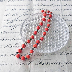 Vintage Glass Beaded Chain [BE-045]＊約25cm / 25個＊ 2枚目の画像